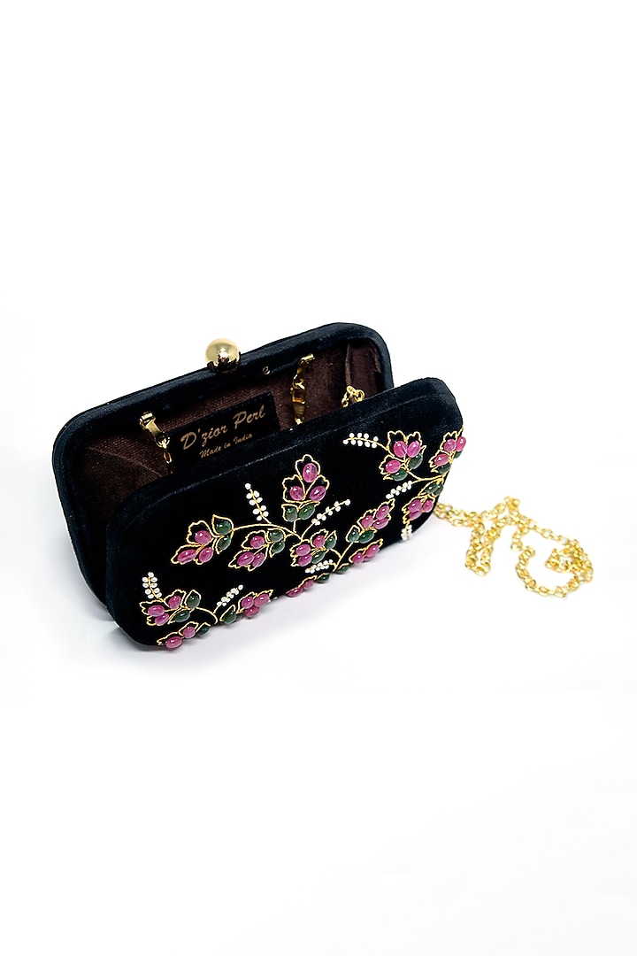 Black Velvet Clutch by DZIOR PERL at Pernia's Pop Up Shop