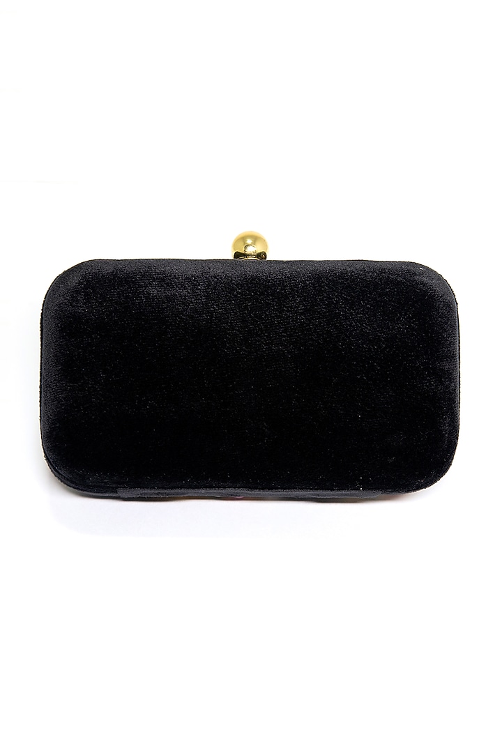 Black Ruby Embroidered Clutch by DZIOR PERL at Pernia's Pop Up Shop