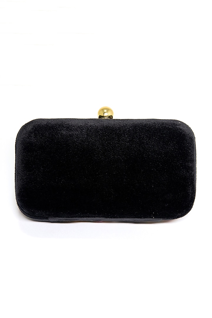 Black Emerald Embroidered Clutch by DZIOR PERL at Pernia's Pop Up Shop