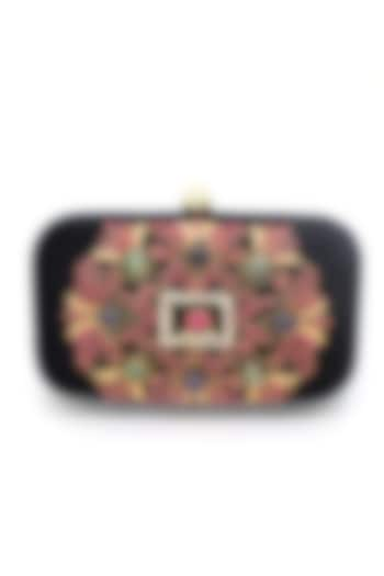 Black Ruby & Pearl Embroidered Clutch by DZIOR PERL at Pernia's Pop Up Shop