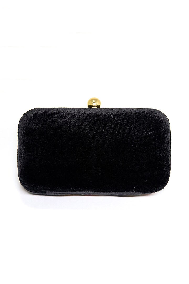 Black Emerald & Pearl Embroidered Clutch by DZIOR PERL at Pernia's Pop Up Shop