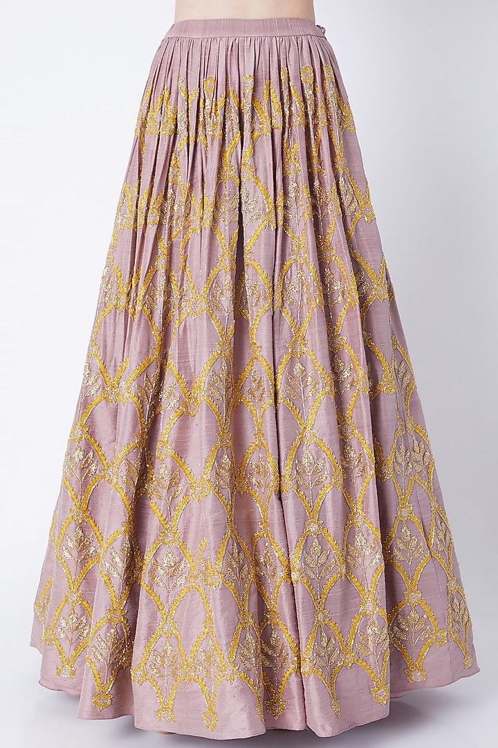 Lavender Embroidered Wedding Lehenga Set by Ease at Pernia's Pop Up Shop