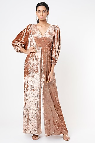 Beige Embroidered Jumpsuit by Ease