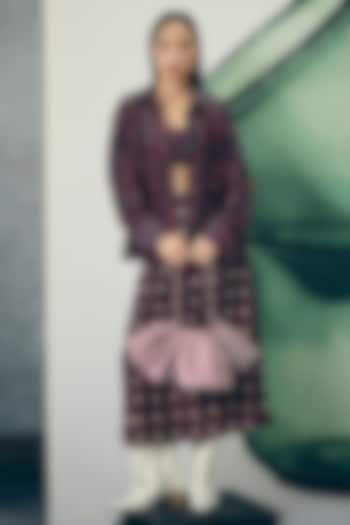 Bottle Green Silk Organza Jacket Set by Ease at Pernia's Pop Up Shop