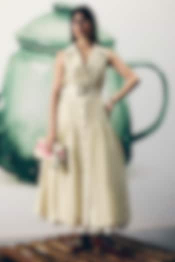 Ivory Silk Midi Summer Dress by Ease at Pernia's Pop Up Shop
