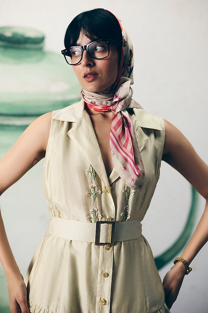 Ivory Silk Midi Summer Dress by Ease at Pernia's Pop Up Shop