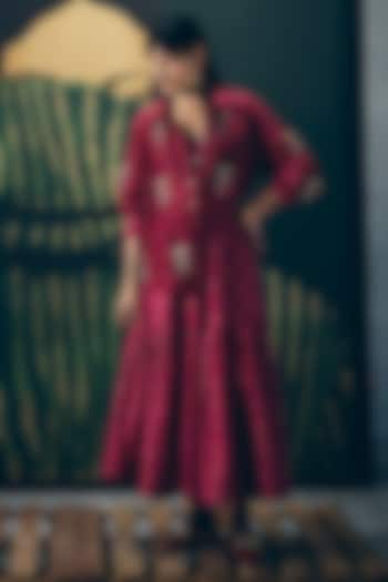 Maroon Poplin Skirt Set by Ease at Pernia's Pop Up Shop