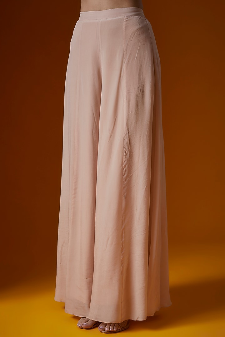 Baby Pink Pure Crepe Wedding Sharara Set by Ease at Pernia's Pop Up Shop