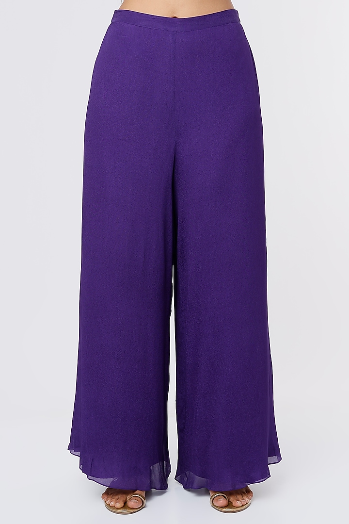 Purple Viscose Organza Angrakha Set by Ease at Pernia's Pop Up Shop