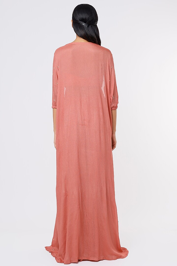 Dark Mauve Crepe Jacket Set by Ease at Pernia's Pop Up Shop