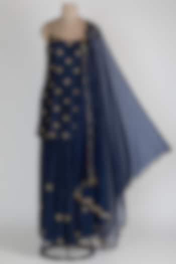 Blue Short Kurta Set by Ease at Pernia's Pop Up Shop