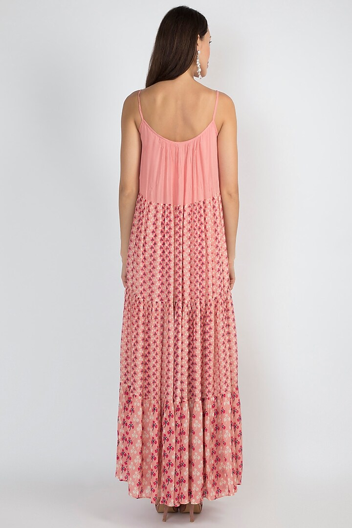 Pink Printed Tiered Summer Dress by Ease at Pernia's Pop Up Shop