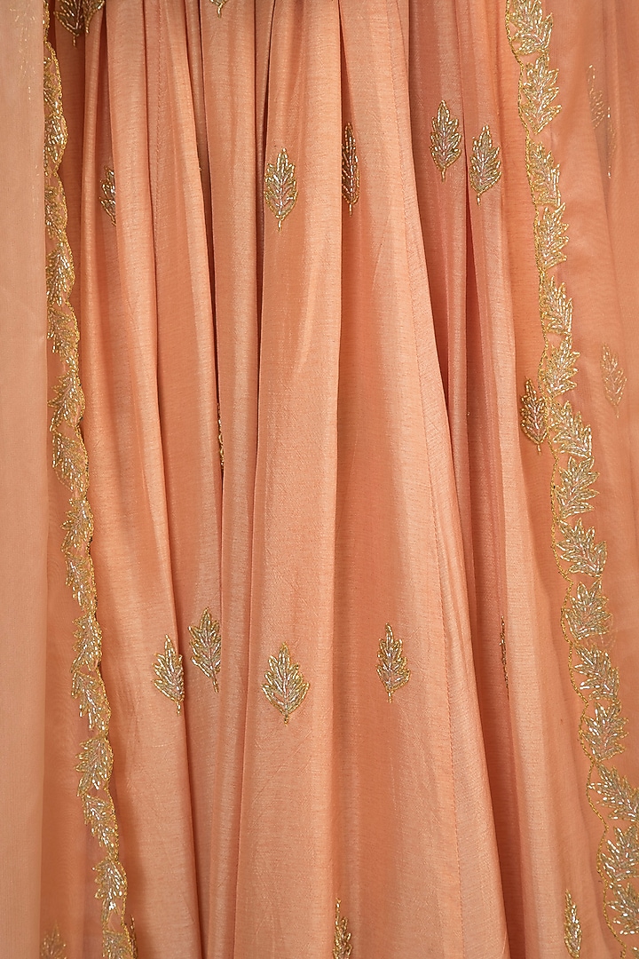 Peach Pink Embroidered Wedding Anarkali With Dupatta by Ease at Pernia's Pop Up Shop