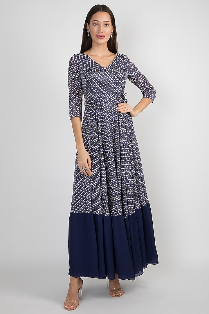 Blue Printed Tie-Up Tunic by Ease