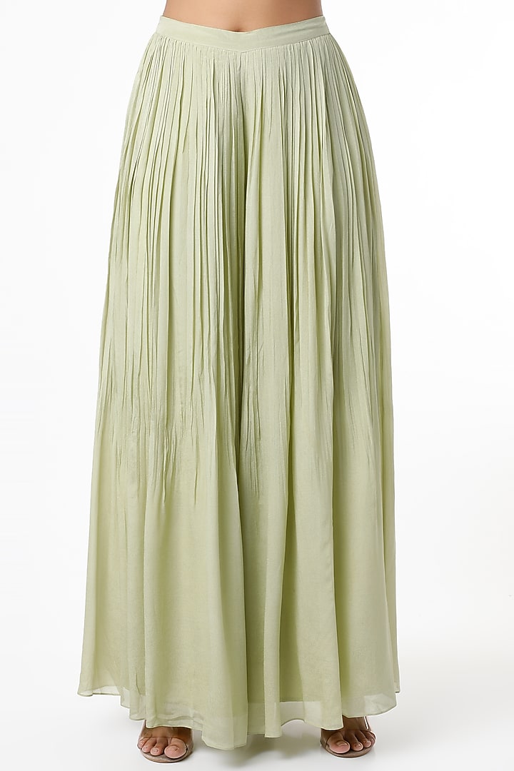 Pista Green Crepe Wedding Sharara Set by Ease at Pernia's Pop Up Shop