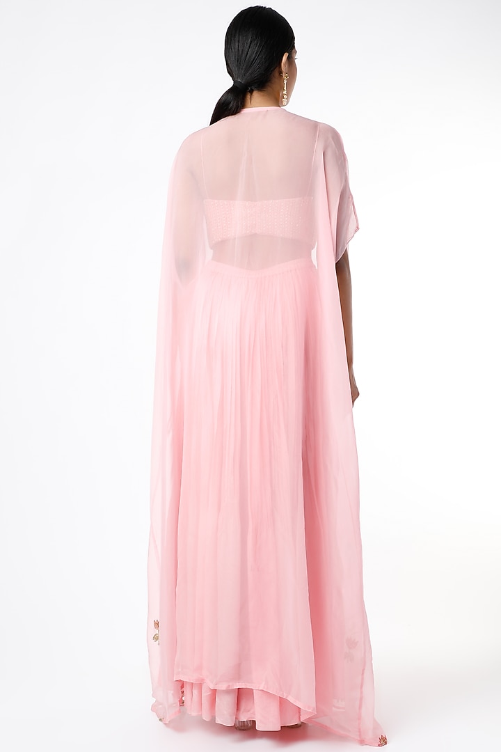Blush Pink Crepe Wedding Sharara Set by Ease at Pernia's Pop Up Shop