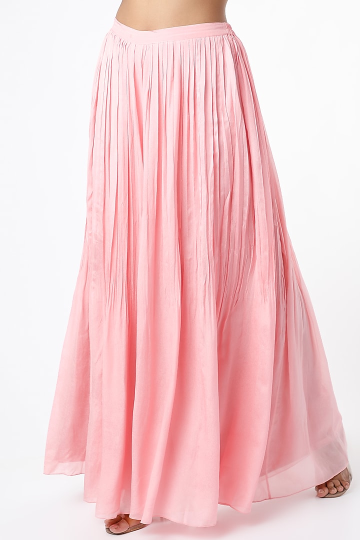 Blush Pink Crepe Wedding Sharara Set by Ease at Pernia's Pop Up Shop