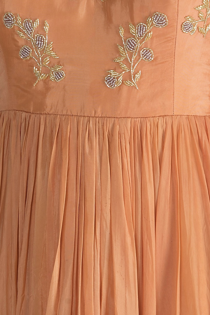 Peach Embroidered Wedding Anarkali With Dupatta by Ease at Pernia's Pop Up Shop