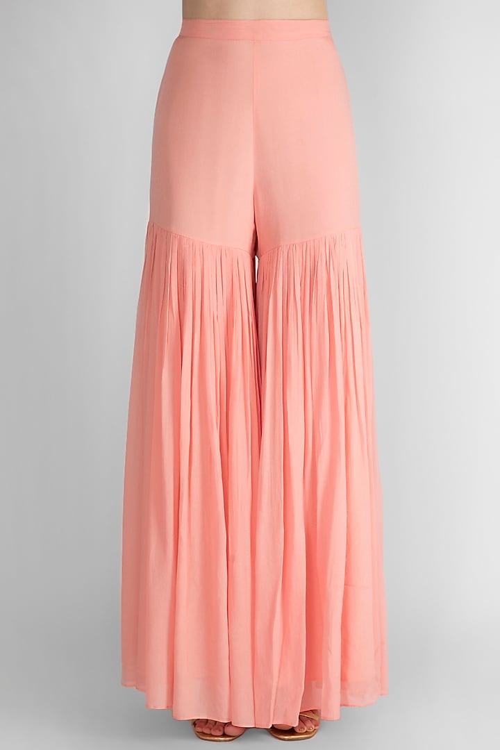 Blush Pink Embroidered Wedding Sharara Set by Ease at Pernia's Pop Up Shop