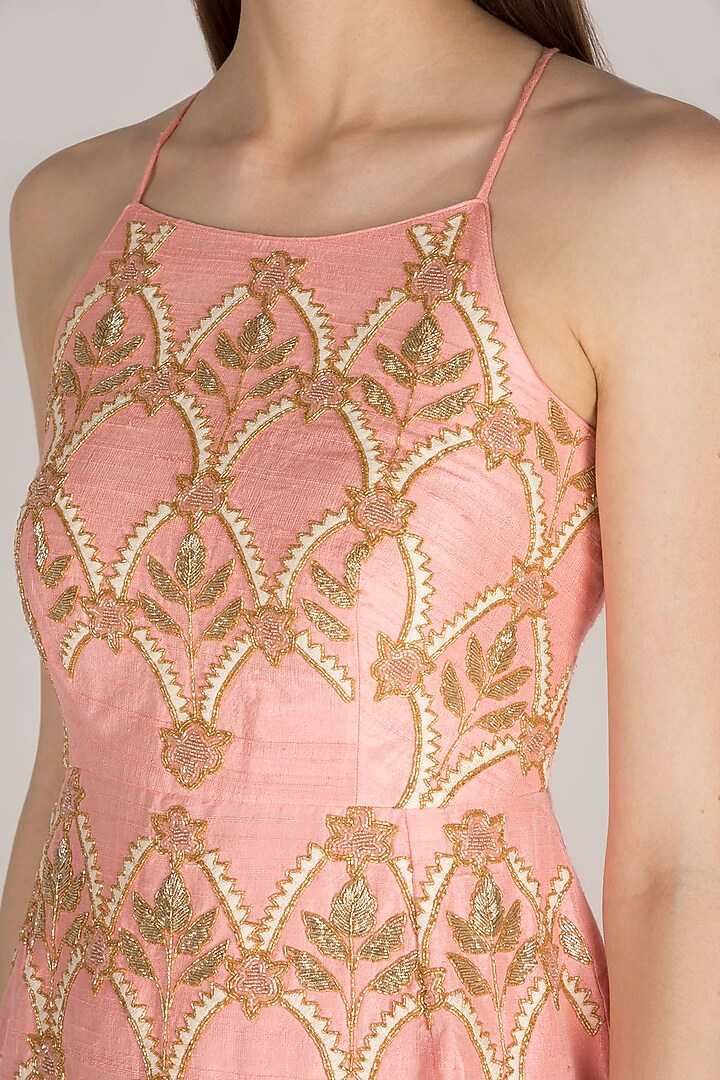 Blush Pink Embroidered Wedding Sharara Set by Ease at Pernia's Pop Up Shop