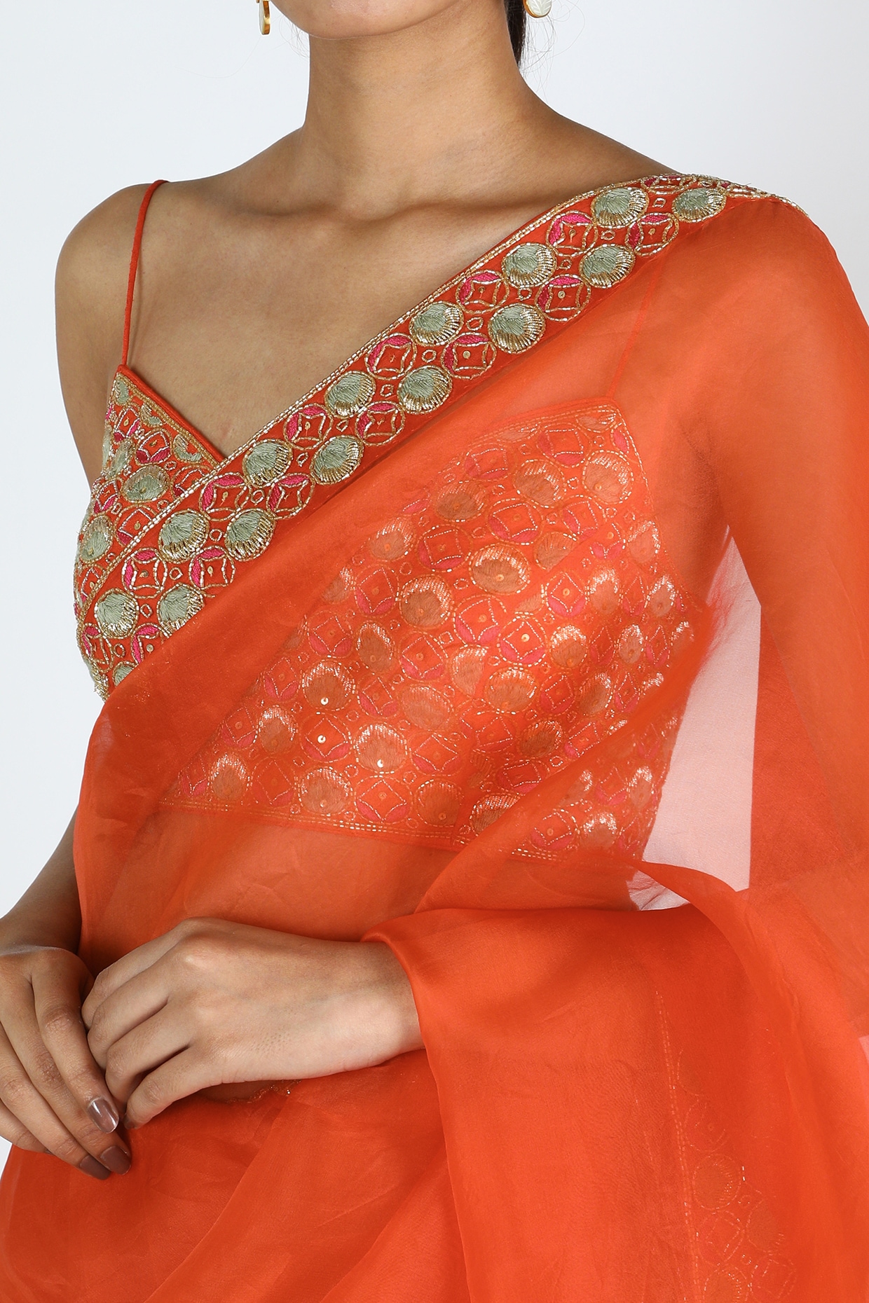 Uppada saree Tissue silk uppada saree - Lovley Orange saree for women –  shakthistyles