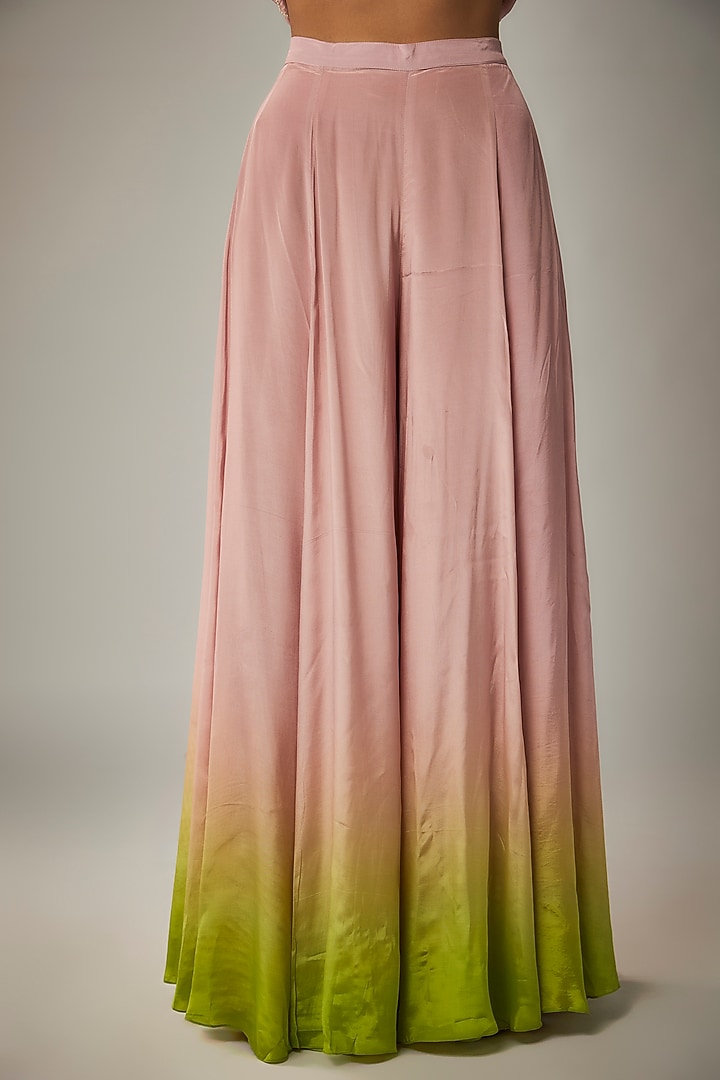 Pink Pure Crepe Wedding Sharara Set by Ease at Pernia's Pop Up Shop