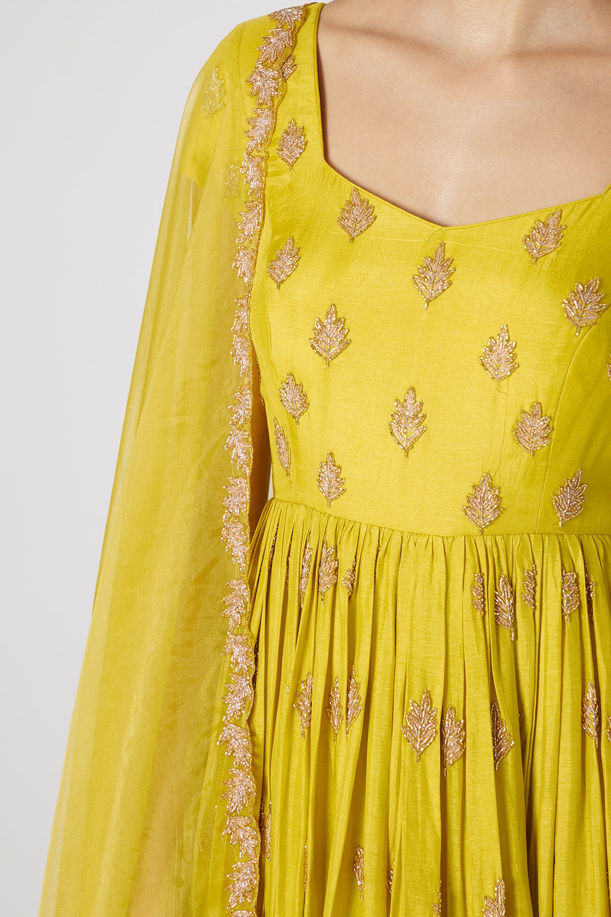 Fresh Lime Green Embroidered Anarkali Kurta Set with Dupatta main image 0