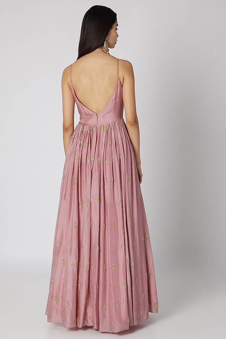 Lavender Embellished Wedding Anarkali With Dupatta by Ease at Pernia's Pop Up Shop