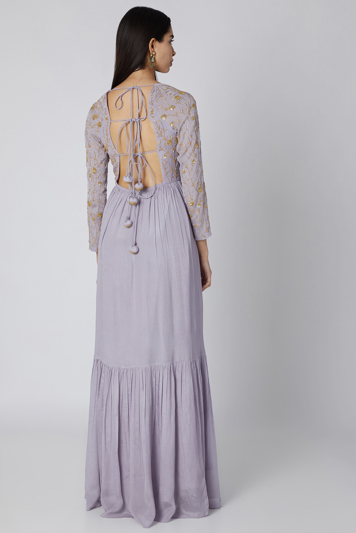 Lavender Embroidered Jaal Anarkali With Dupatta by Ease at Pernia's Pop ...