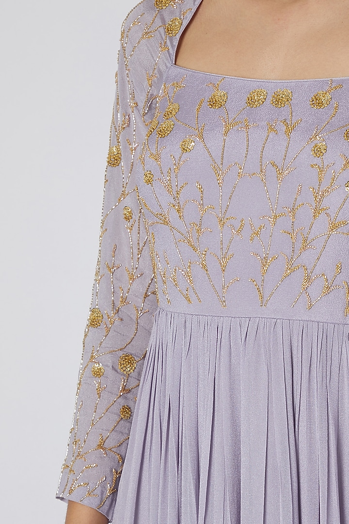 Lavender Embroidered Jaal Wedding Anarkali With Dupatta by Ease at Pernia's Pop Up Shop