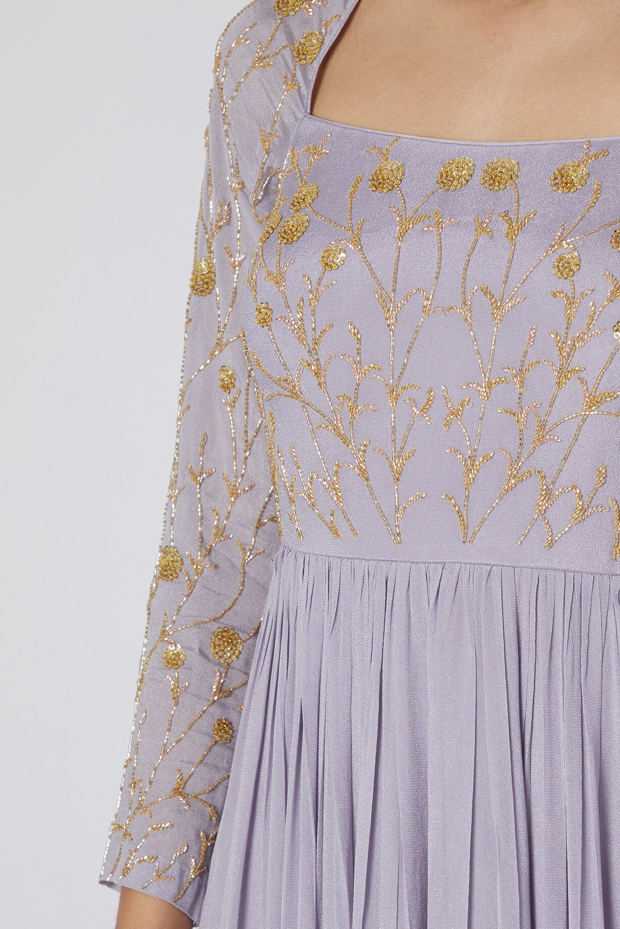 Lavender Embroidered Jaal Anarkali With Dupatta by Ease at Pernia's Pop ...