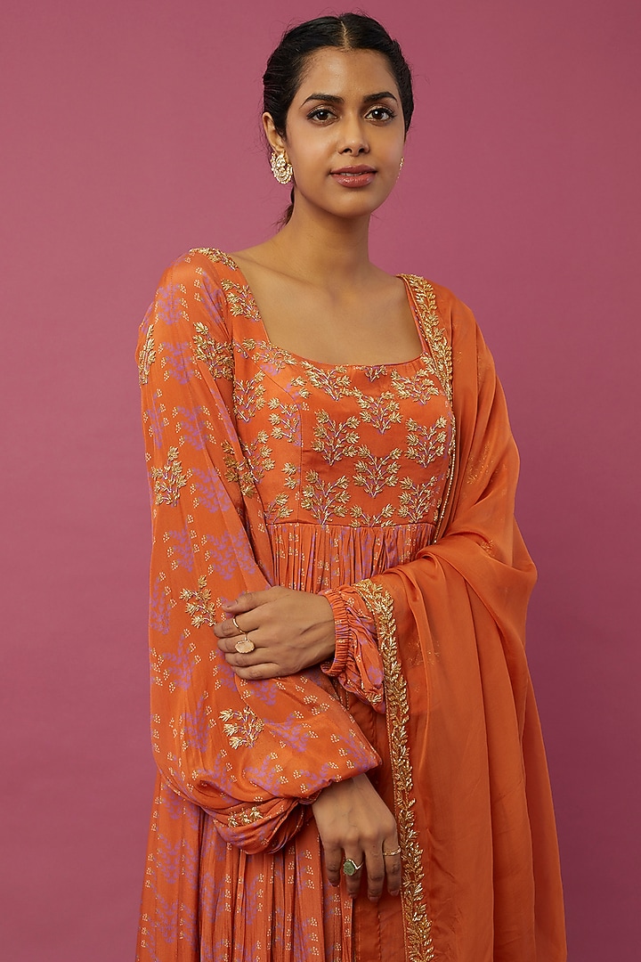 MK4 - 3PC Rust Anarkali Set main image 1