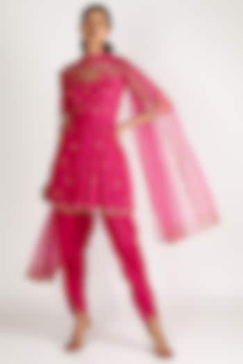 Rani Pink Embroidered Sharara Set by Ease