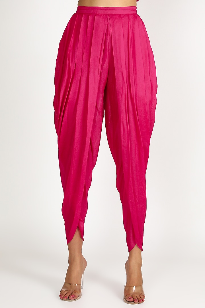 Rani Pink Embroidered Wedding Sharara Set by Ease at Pernia's Pop Up Shop