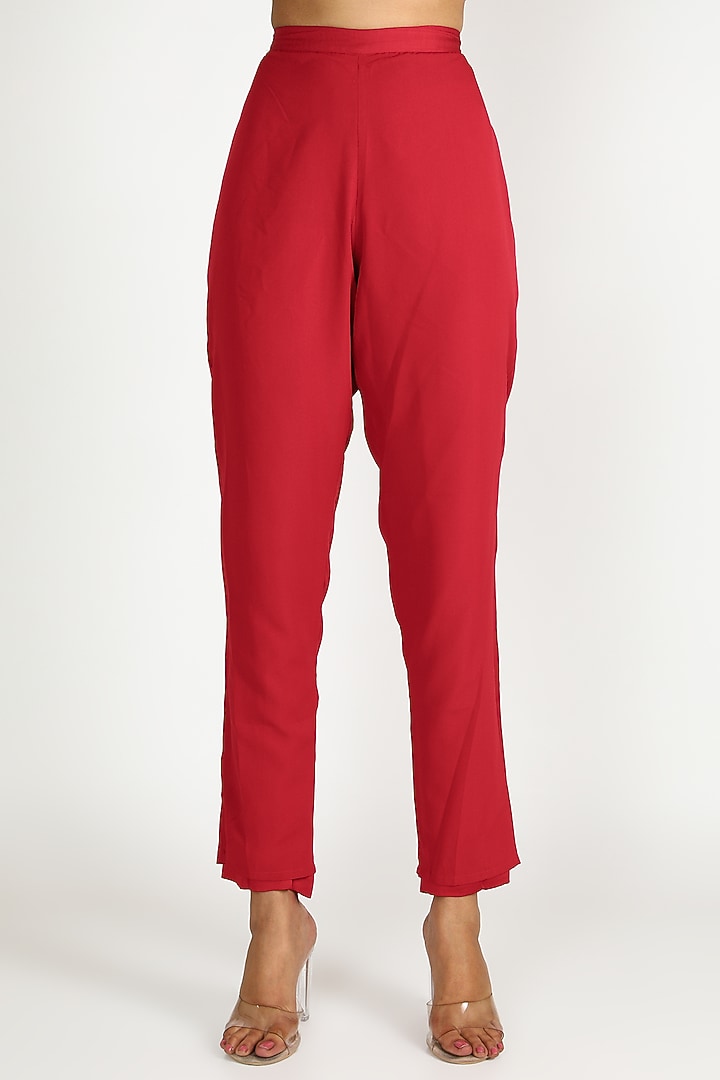 Red Embroidered Jacket Set by Ease at Pernia's Pop Up Shop
