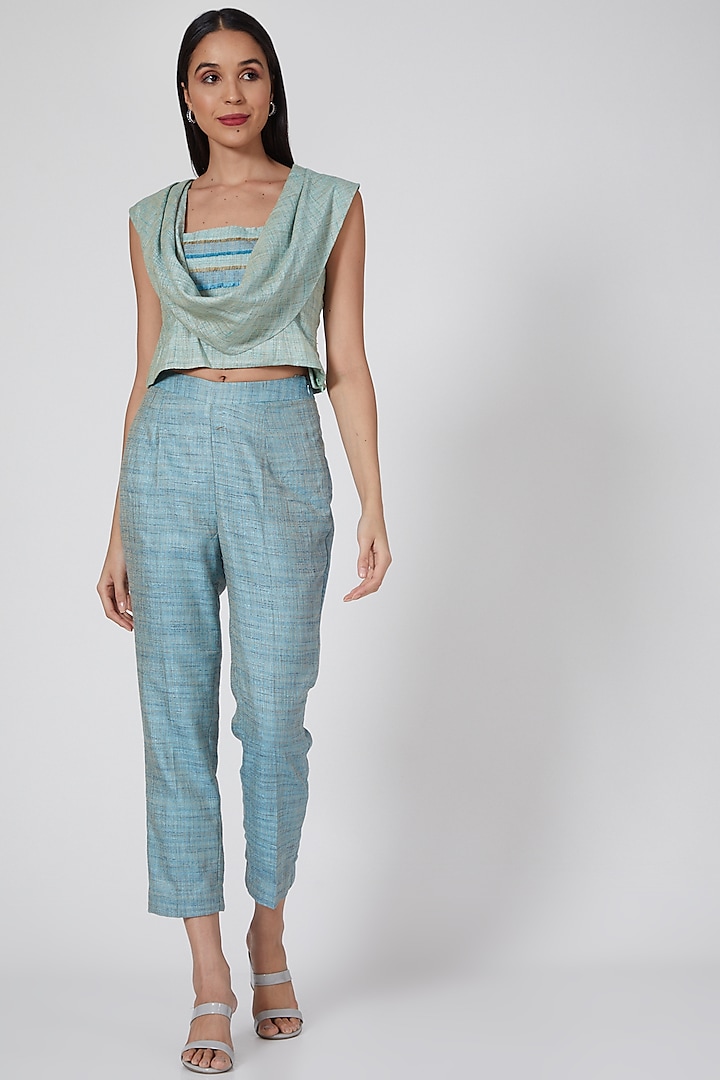 Cobalt Blue High-Waisted Trousers by EAST 14