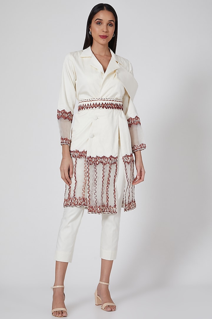 Ivory Silk Organza Jacket by EAST 14 at Pernia's Pop Up Shop