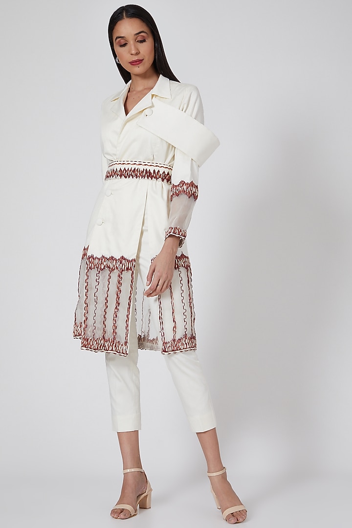 Ivory Silk Organza Jacket by EAST 14 at Pernia's Pop Up Shop