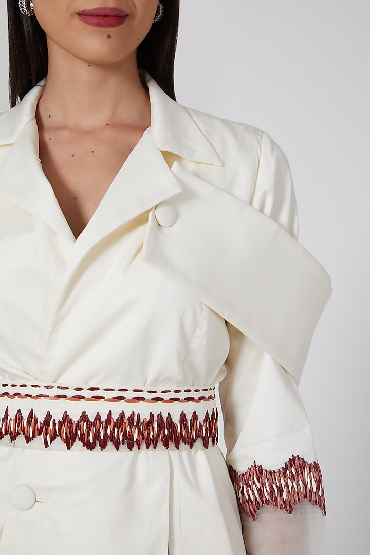 Ivory Silk Organza Jacket by EAST 14 at Pernia's Pop Up Shop