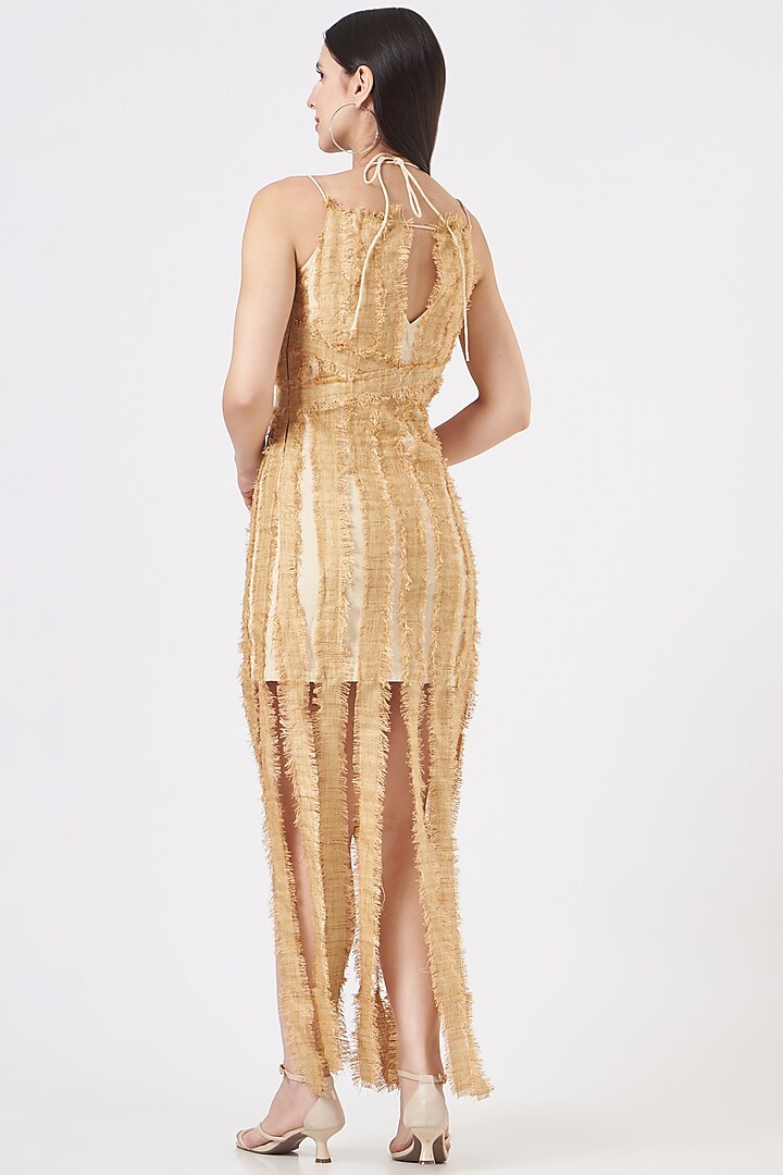 Beige Embroidered Maxi Summer Dress by EAST 14 at Pernia's Pop Up Shop