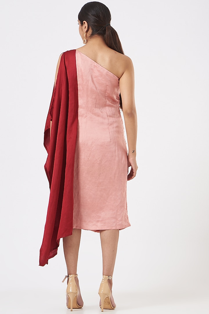 Peach & Red Linen Summer Dress by EAST 14 at Pernia's Pop Up Shop