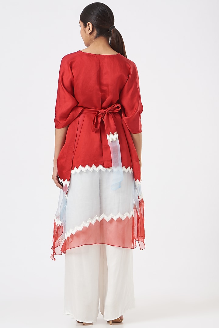 Red Embroidered Kaftan by EAST 14 at Pernia's Pop Up Shop