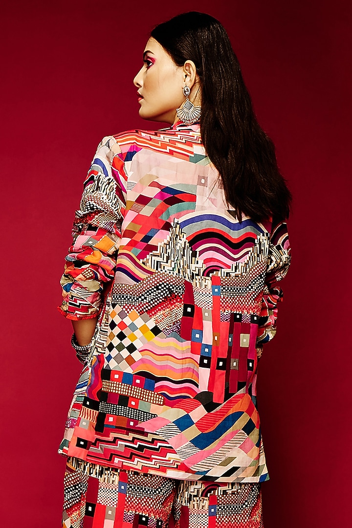 Multi-Colored Viscose Blazer by Esha L Amin at Pernia's Pop Up Shop