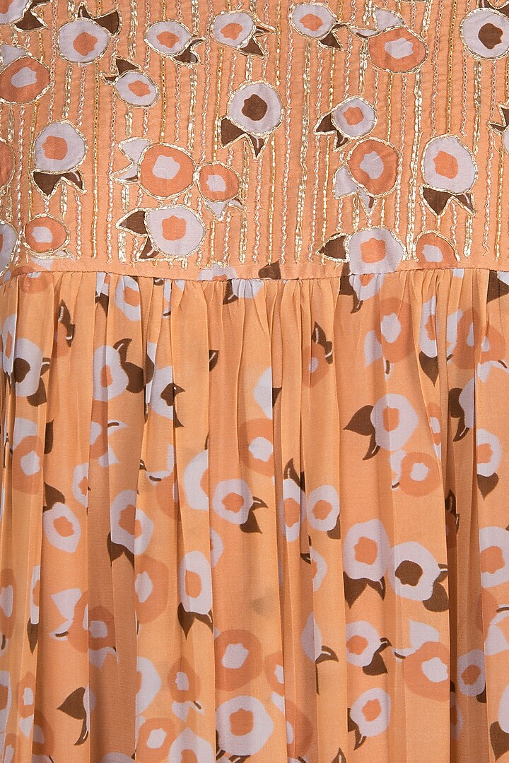 Yellow Embroidered Printed Wedding Anarkali With Dupatta by Ease at Pernia's Pop Up Shop