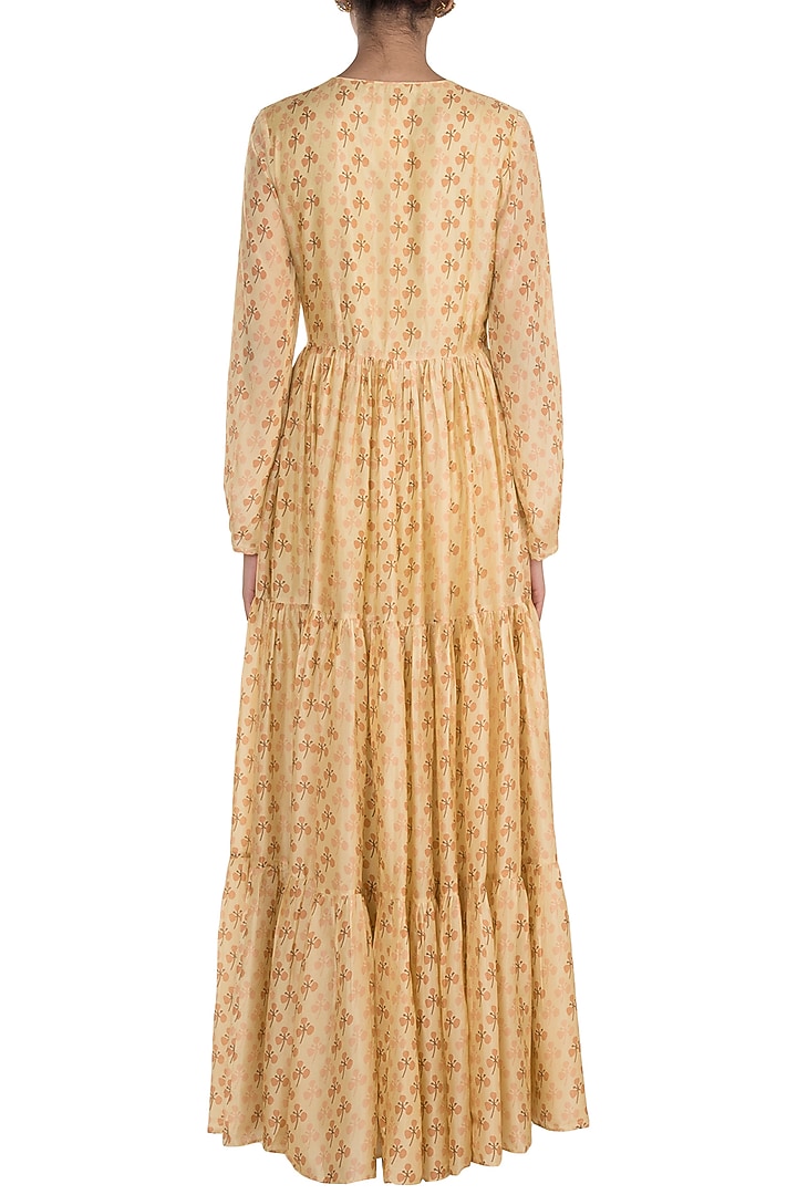 Yellow Embroidered Printed Maxi Vacation Dress by Ease at Pernia's Pop Up Shop