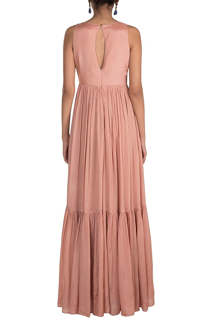 Mauve Pink Embroidered Party Wear Anarkali With Dupatta by Ease at Pernia's Pop Up Shop