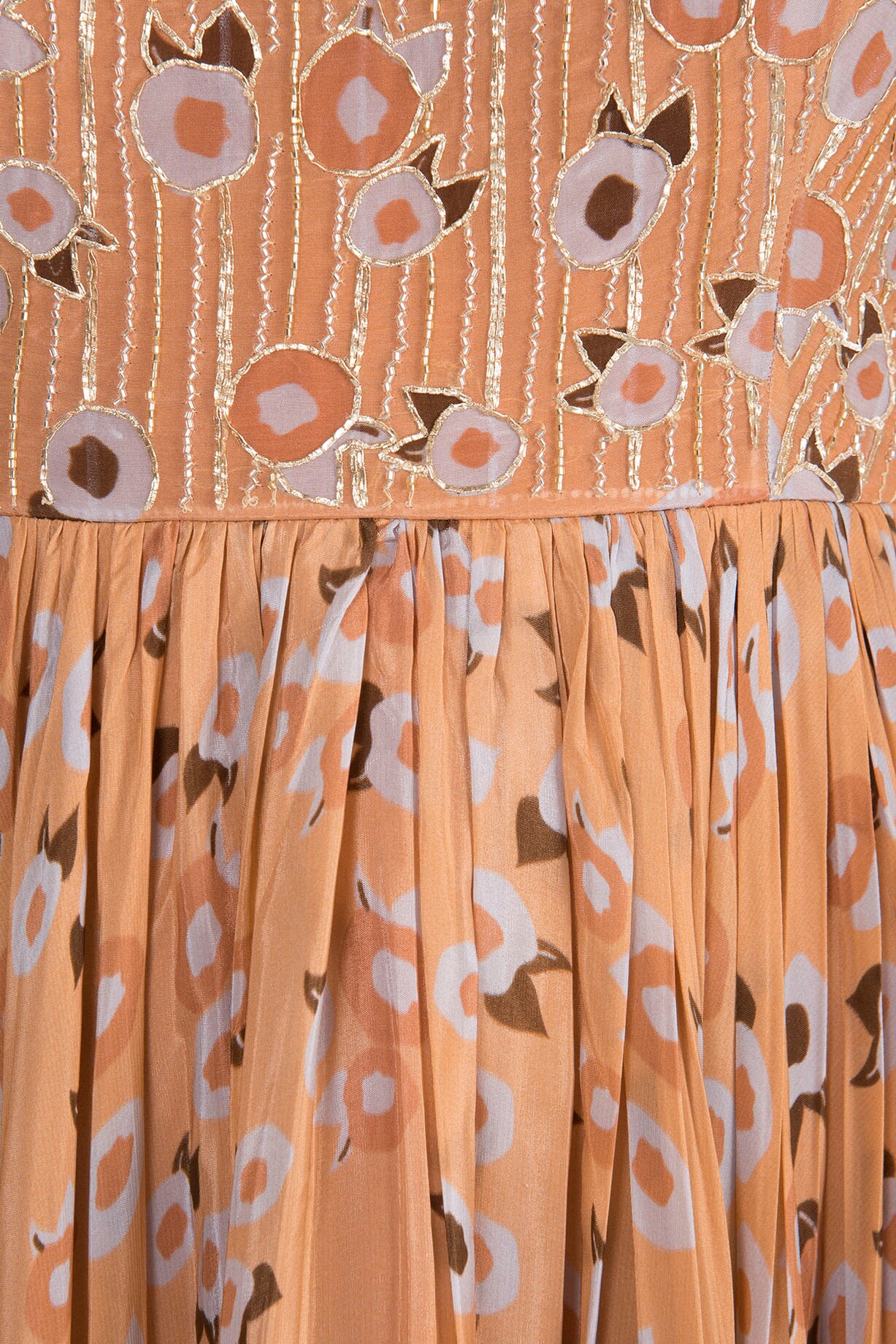 Peach Chiffon Embroidered Anarkali With Dupatta