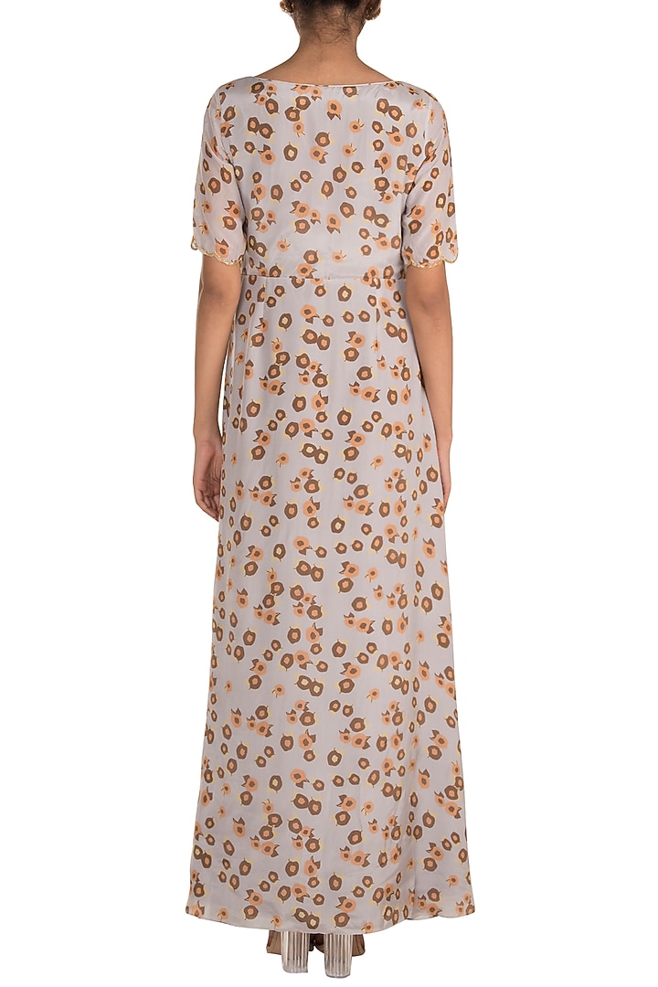 Light Lilac Embroidered Printed Tie-Up Anarkali Kurta by Ease at Pernia's Pop Up Shop