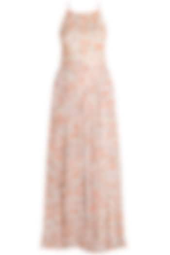 White Embroidered Printed Wedding Anarkali With Dupatta by Ease at Pernia's Pop Up Shop