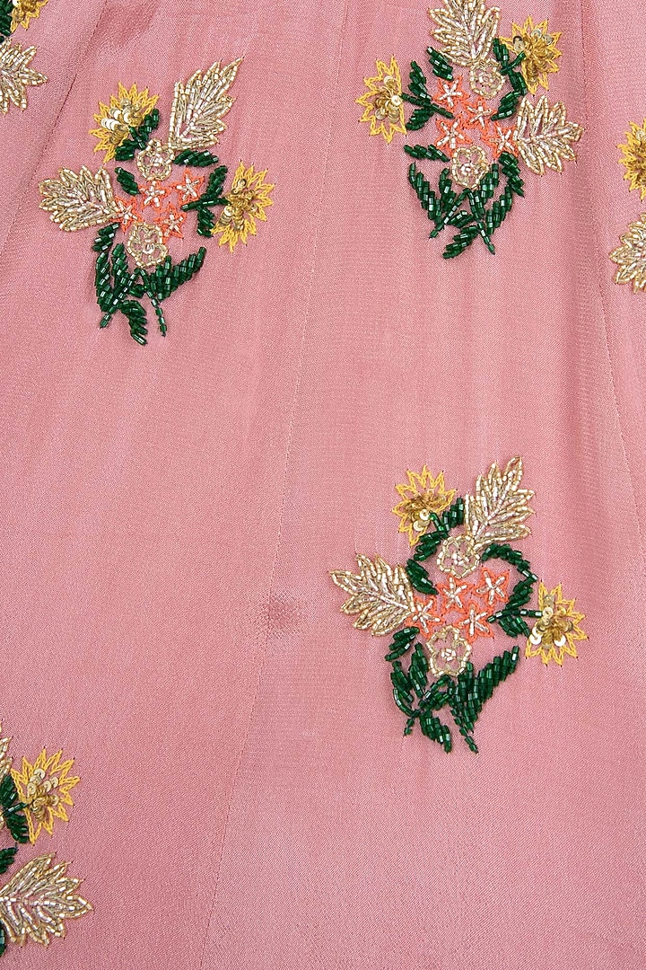 Mauve floral embroidered anarkali gown set available only at Pernia's Pop Up Shop.
